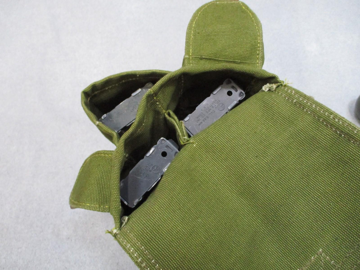 Romanian Military 3 Cell 7.62 Magazine Pouch OD Green Canvas Cold War USSR￼