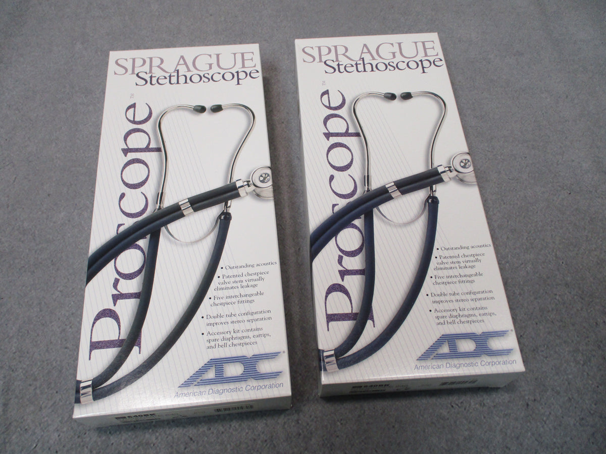 ADC Proscope 640BK Sprague Rappaport stethoscopes 2-pack in black with 24-inch tubing