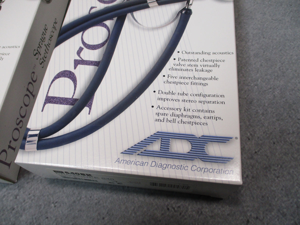 Two-pack of black ADC Proscope 640BK Sprague Rappaport stethoscopes with 24-inch tubing