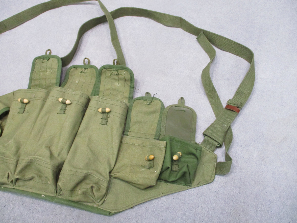 Original Chinese Type 56 Chest Rig OD Green 3 Cell Magazine Pouch Surplus
