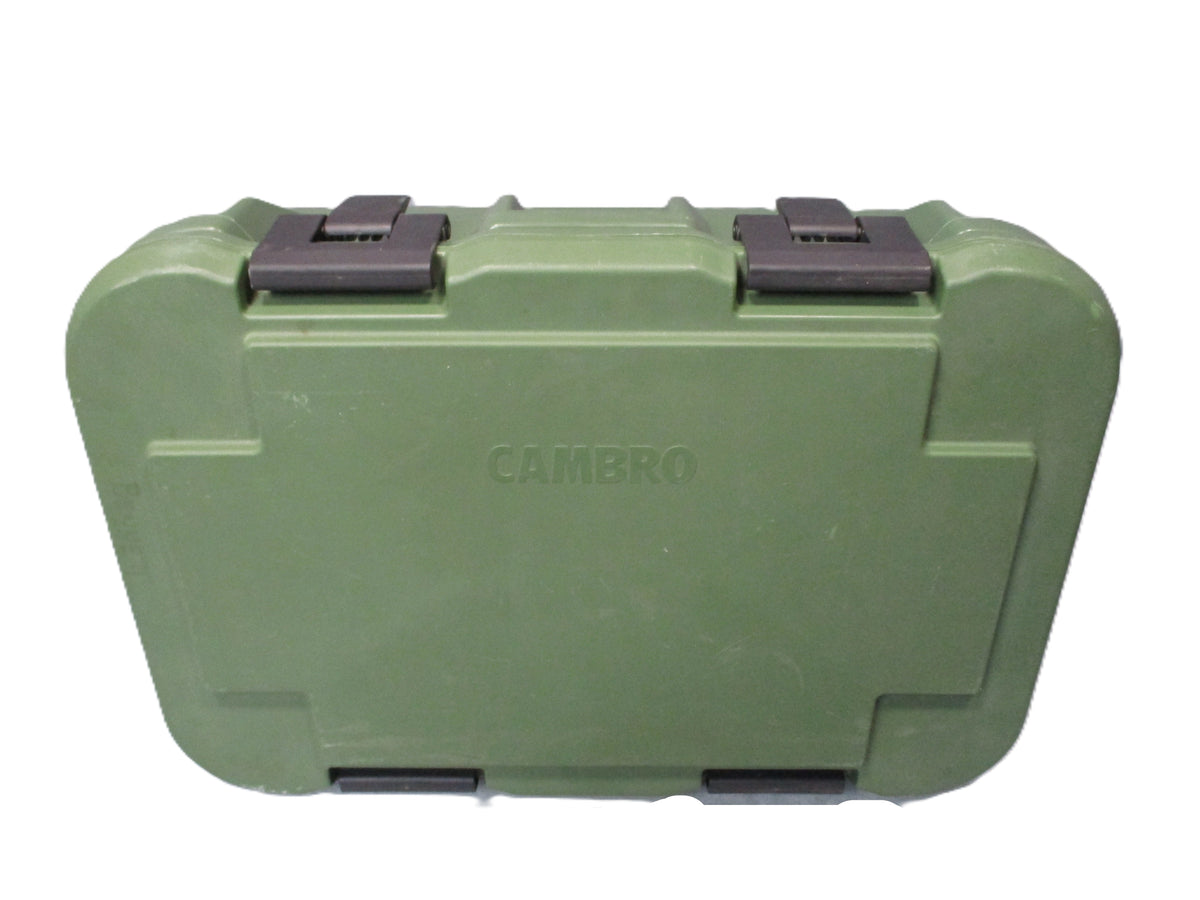 Cambro UPCS160 OD green insulated food carrier with 3 pans and lids, made in USA