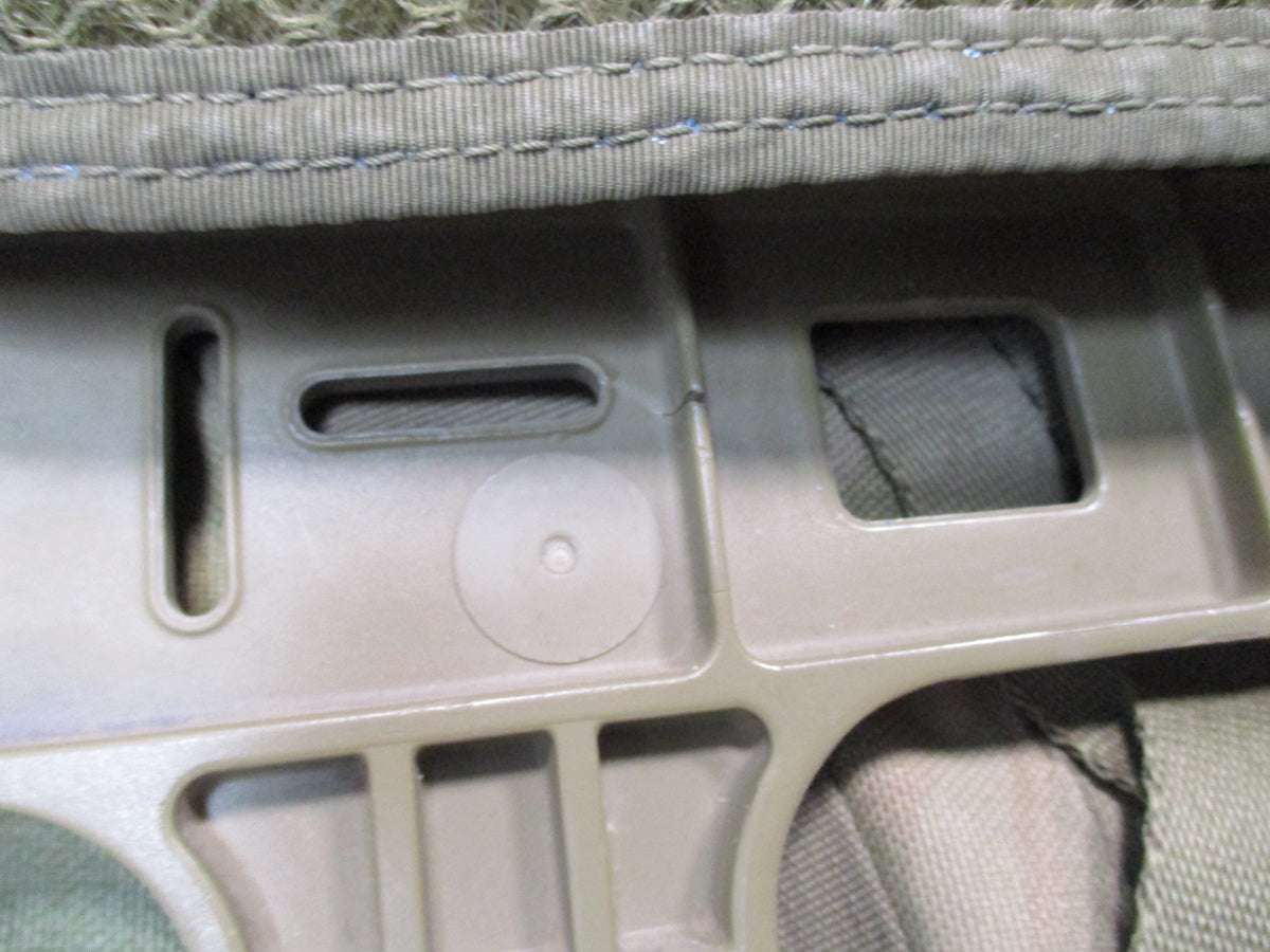MOLLE 4000 Airborne Test Item rucksack in camouflage with cracked frame, used fair condition