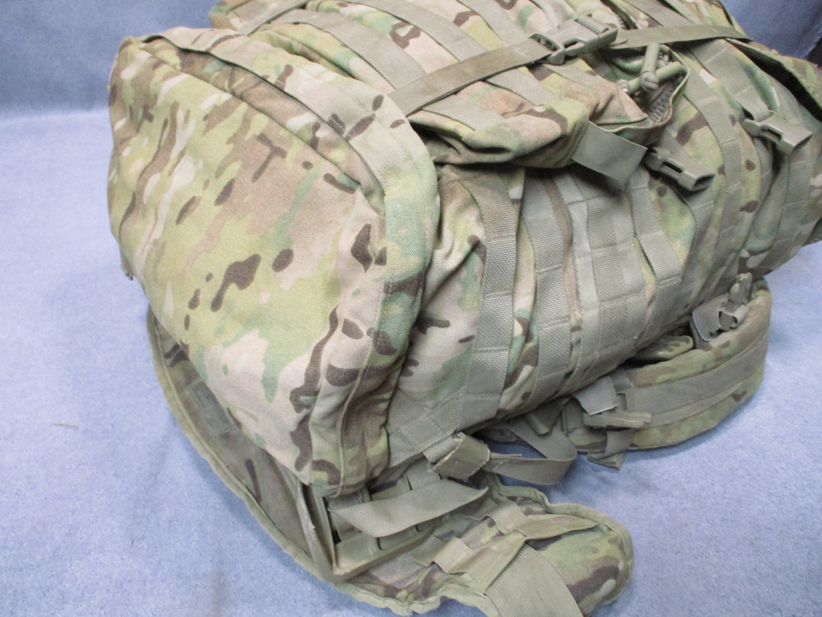 MOLLE 4000 Airborne rucksack in OCP camo with cracked frame, used fair condition