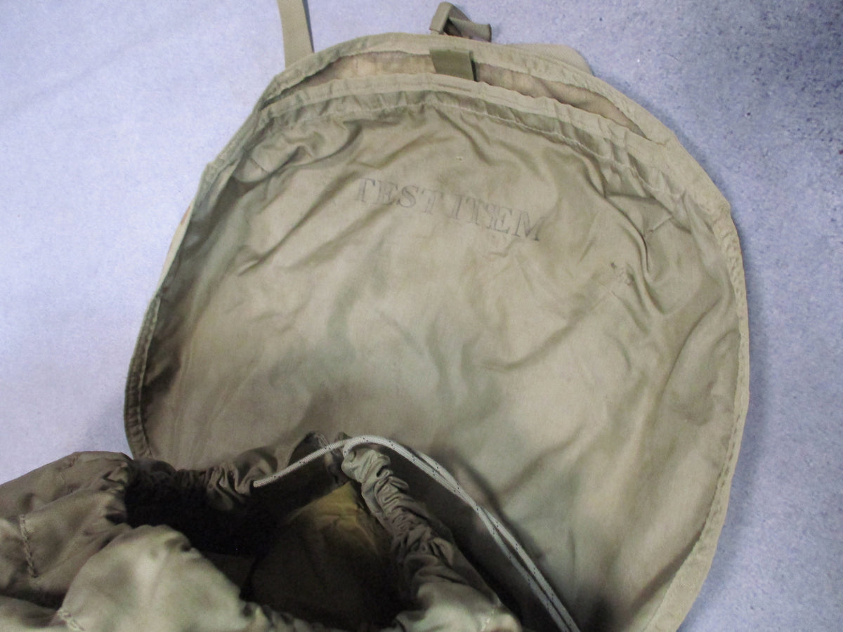 MOLLE 4000 Airborne rucksack camo pack with cracked frame, used fair condition