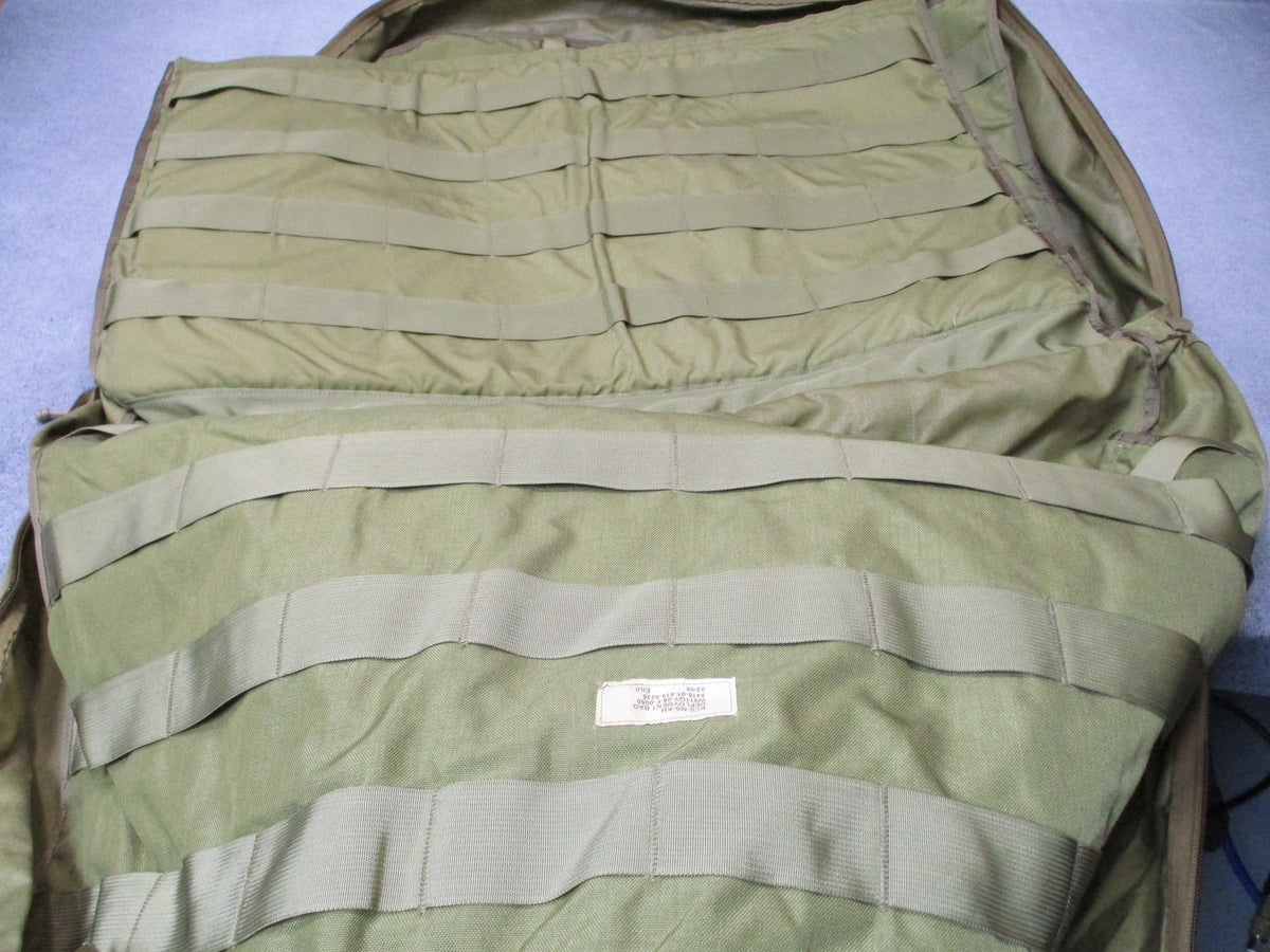Eagle Industries USGI Deployment Loadout Bag in khaki, large backpack with multiple exterior pockets
