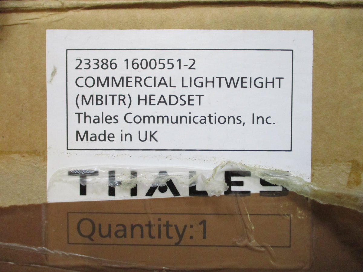 Thales Racal 1600551-2 MBITR Lightweight Radio Headset PTT 6-Pin NOS UK