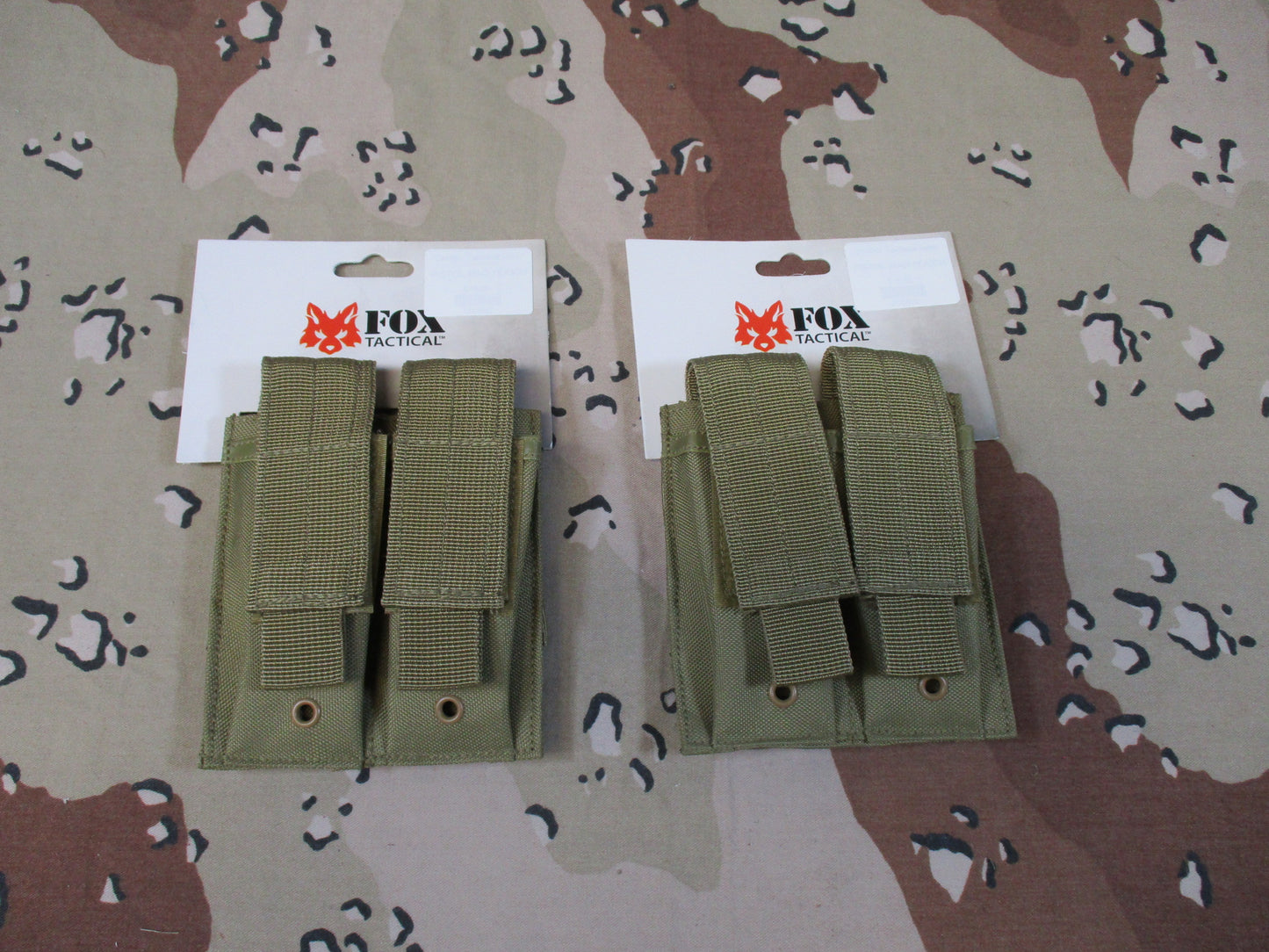 Fox tactical pistol mag pouch two pack tactical lot molle coyote brown