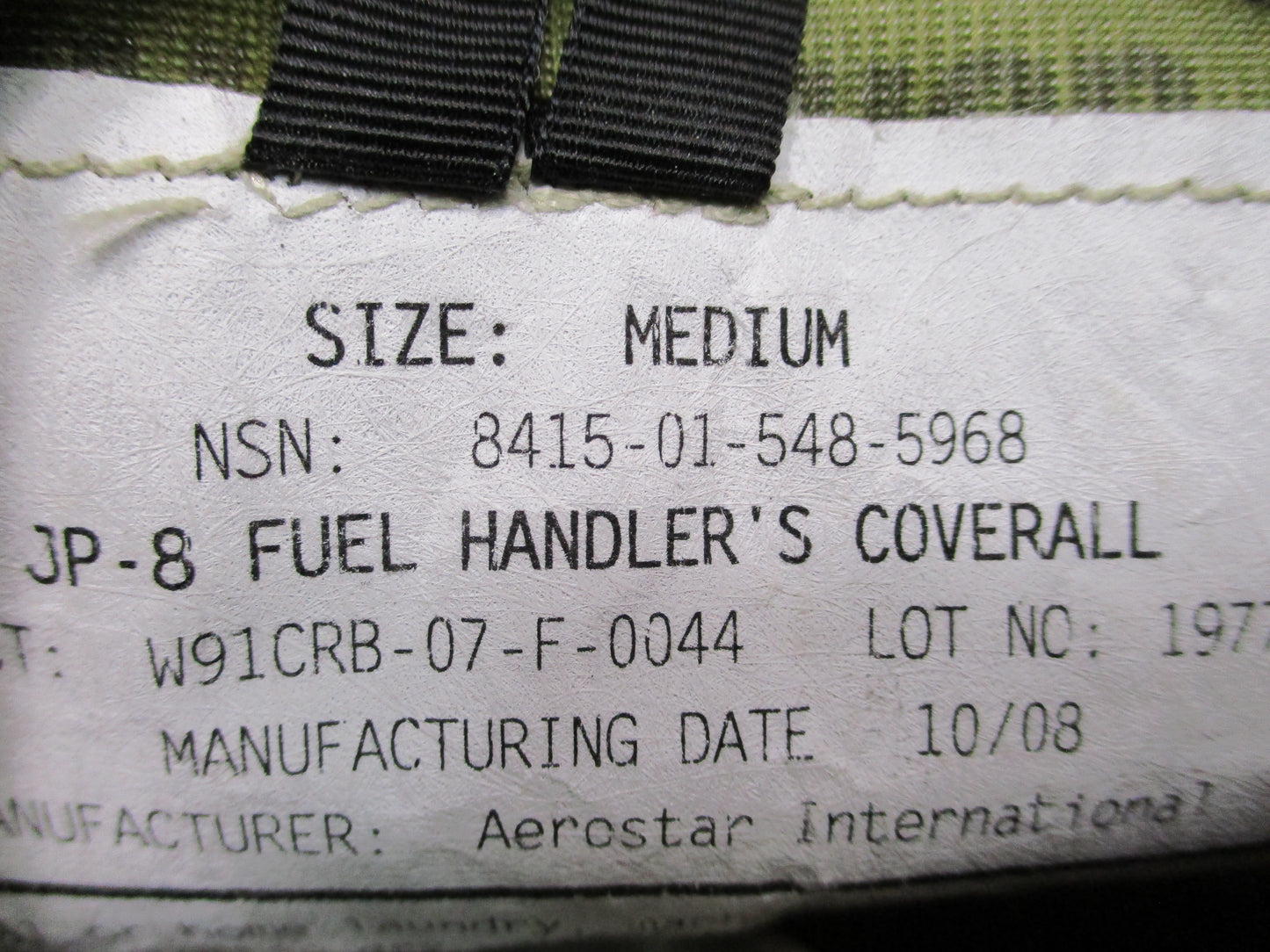 USGI JP-8 Fuel Handler Coverall Gore-Tex Military Suit Aerostar Size S-XL