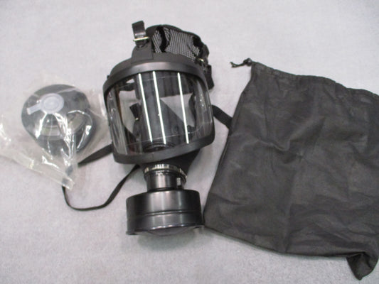 Full Face Gas Mask Respirator 40mm NATO Filter 5-Point Harness Bag Open Box