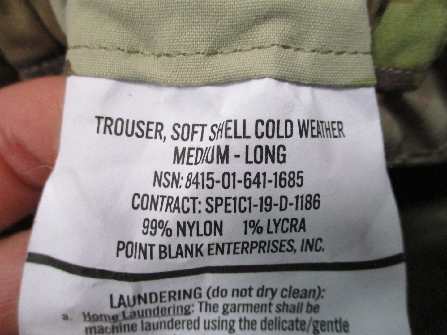 USED ARMY OCP SCORPION LEVEL 5 SOFT SHELL TROUSER COLD WEATHER PANTS MEDIUM/LONG