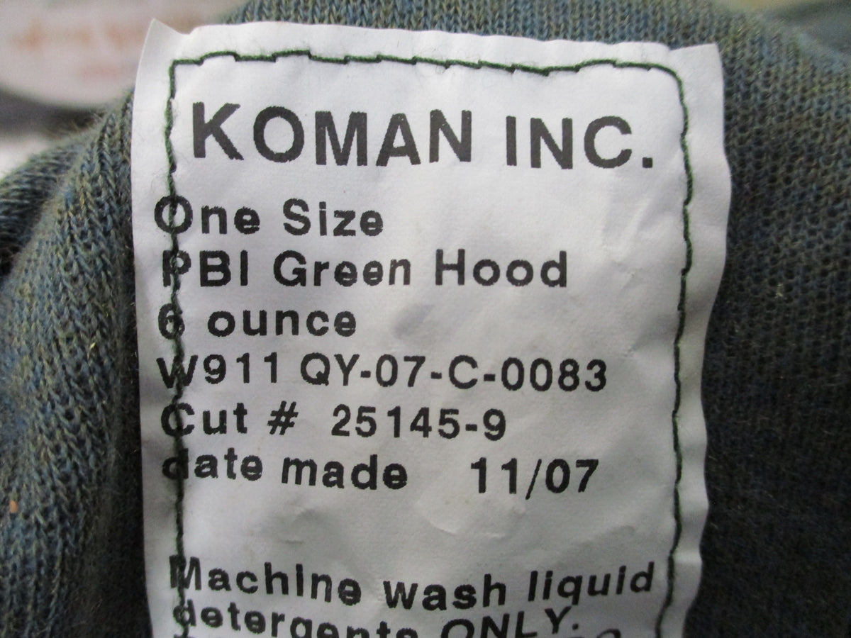 Koman FBI Green Hood One Size Military Surplus 6oz CVC Balaclava USGI Army