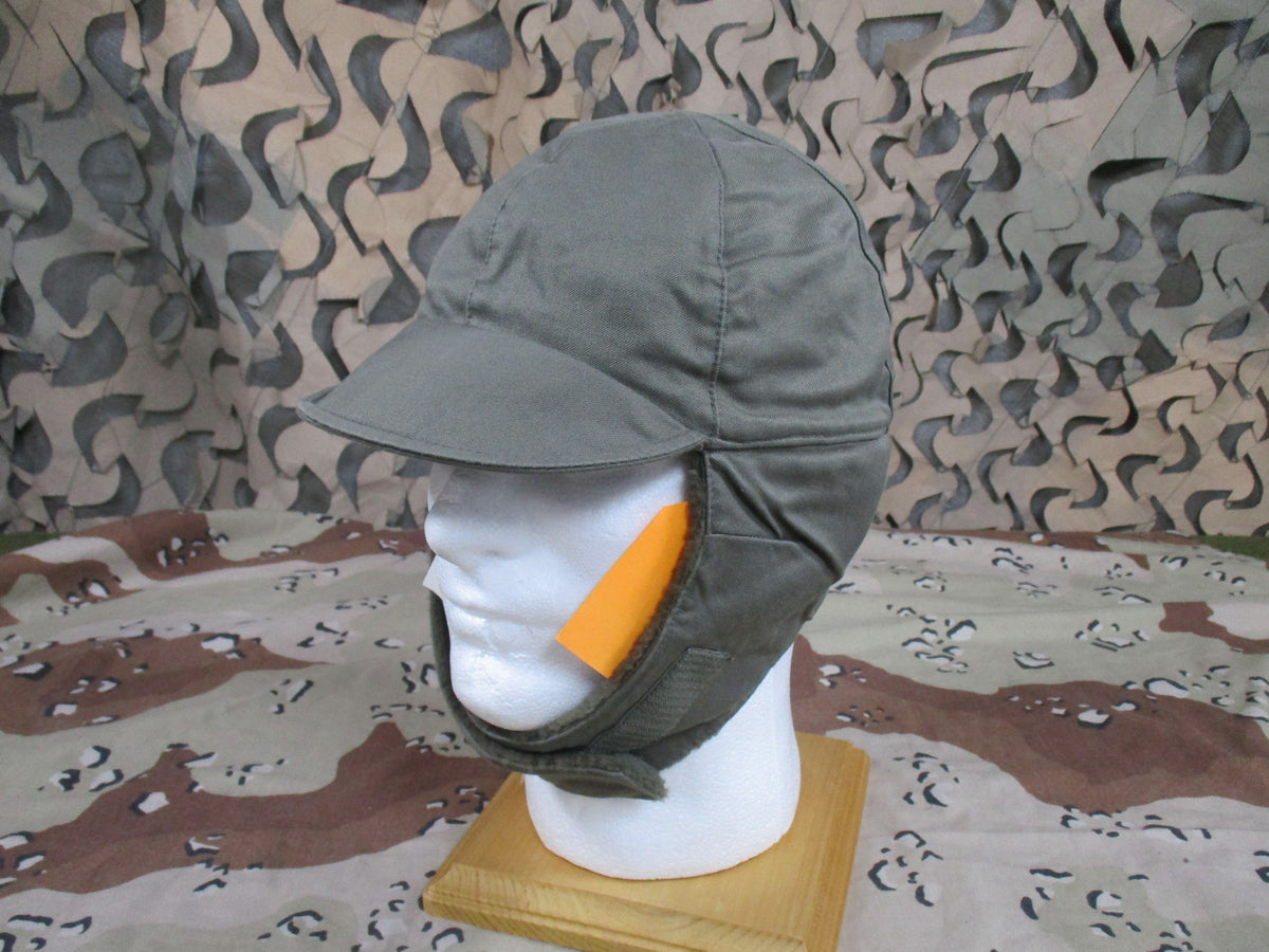 German Bundeswehr Winter Hat Size 57 Olive Green Ear Flap Cap Army Surplus