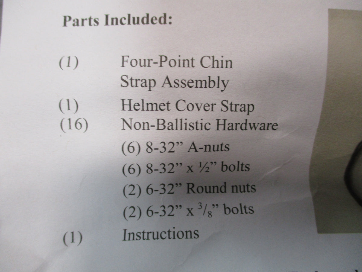 Team Wendy PASGT Helmet 4 Point Chinstrap Retrofit Kit NOS Hardware No Pads - Centex Military Gear