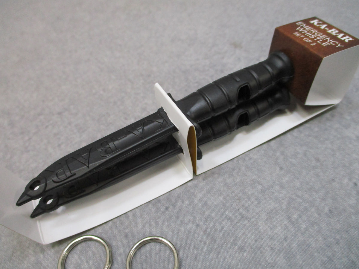 KA-BAR 9925 Emergency Whistle Lot 6 Black Keychain Safety Whistles USA 3 Packs