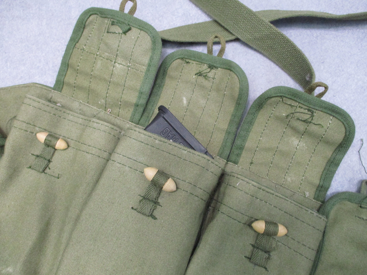 Original Chinese Type 56 Chest Rig OD Green 3 Cell Magazine Pouch Surplus