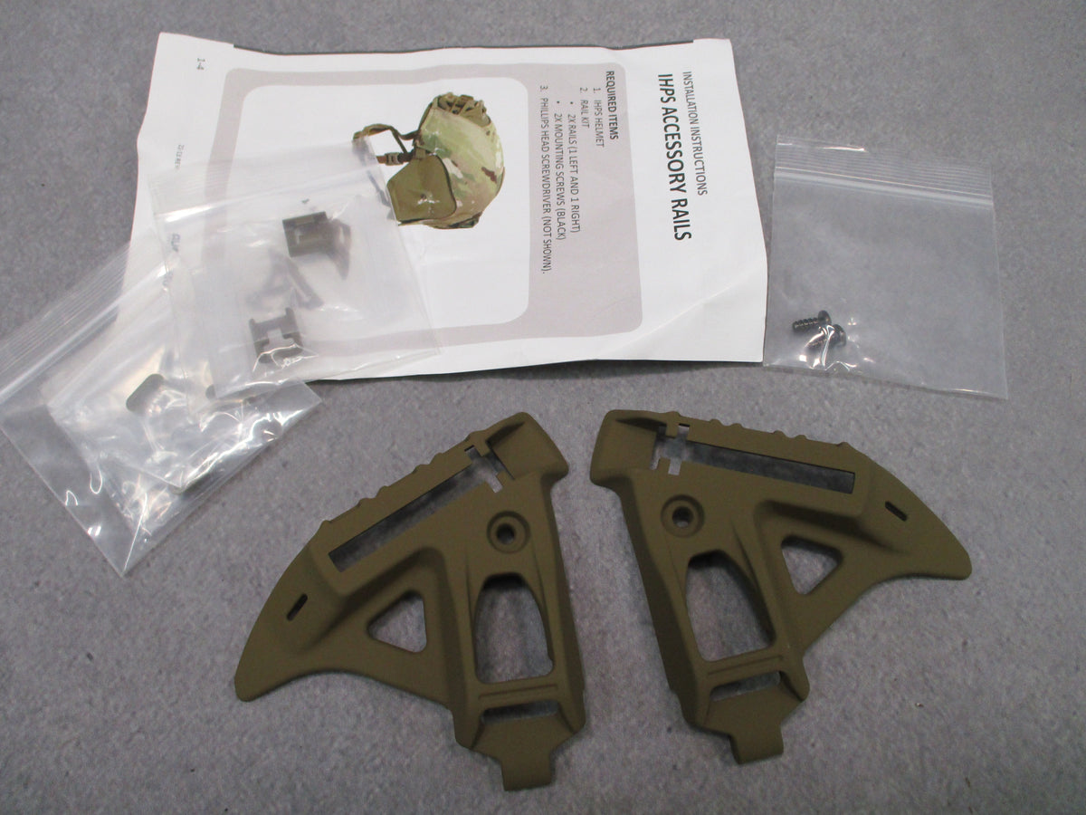 IHPS Helmet Accessory Rail Kit Coyote Brown Left Right Rails Spacers Screws