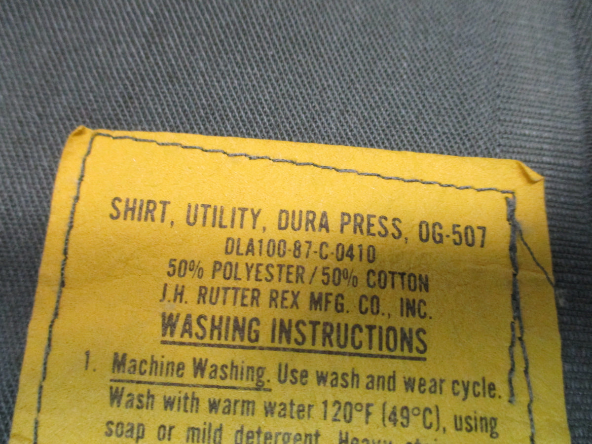 USGI OG-507 Utility Shirt 15 1/2 x 33 Olive Green Dura Press Military Fatigue - Centex Military Gear