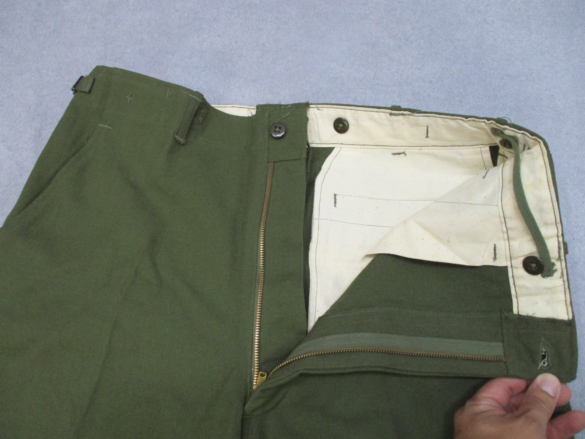 Vintage USGI M-1951 Wool Field Trousers Medium Regular OD Green Pants NOS