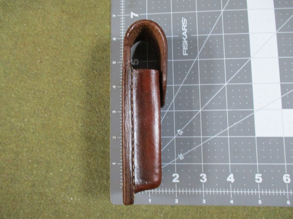 Triple K 94-61 Double Stack .45 Magazine Pouch Walnut Leather Duty Gear NOS