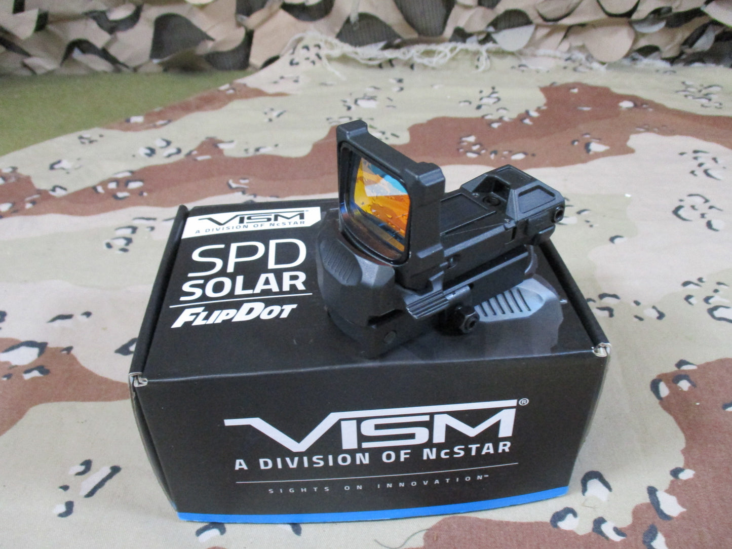 vism red dot flip dot ncstar picatinny rail optic solar powered