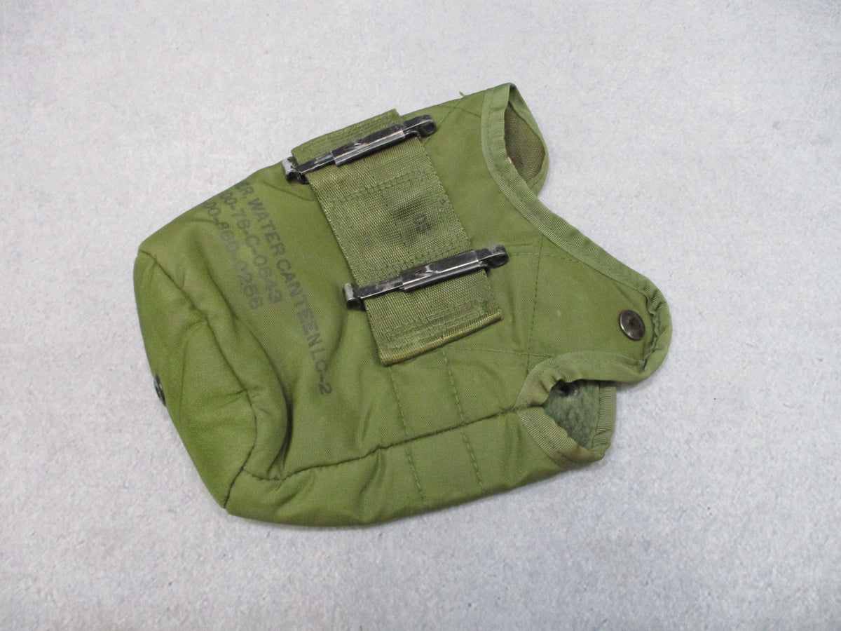 USGI LC-2 1 Quart Canteen Cover OD Green ALICE Clips 1978 Contract Vintage