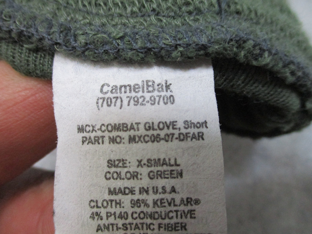 CamelBak MXC Combat Gloves XS Short Green Black USA Made Military Tactical