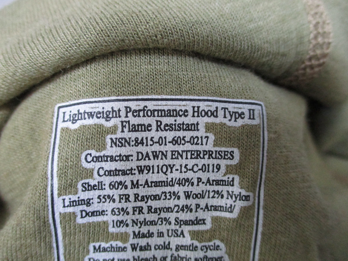USGI Type II Flame Resistant Balaclava Hood Gray Tan One Size Dawn Enterprises