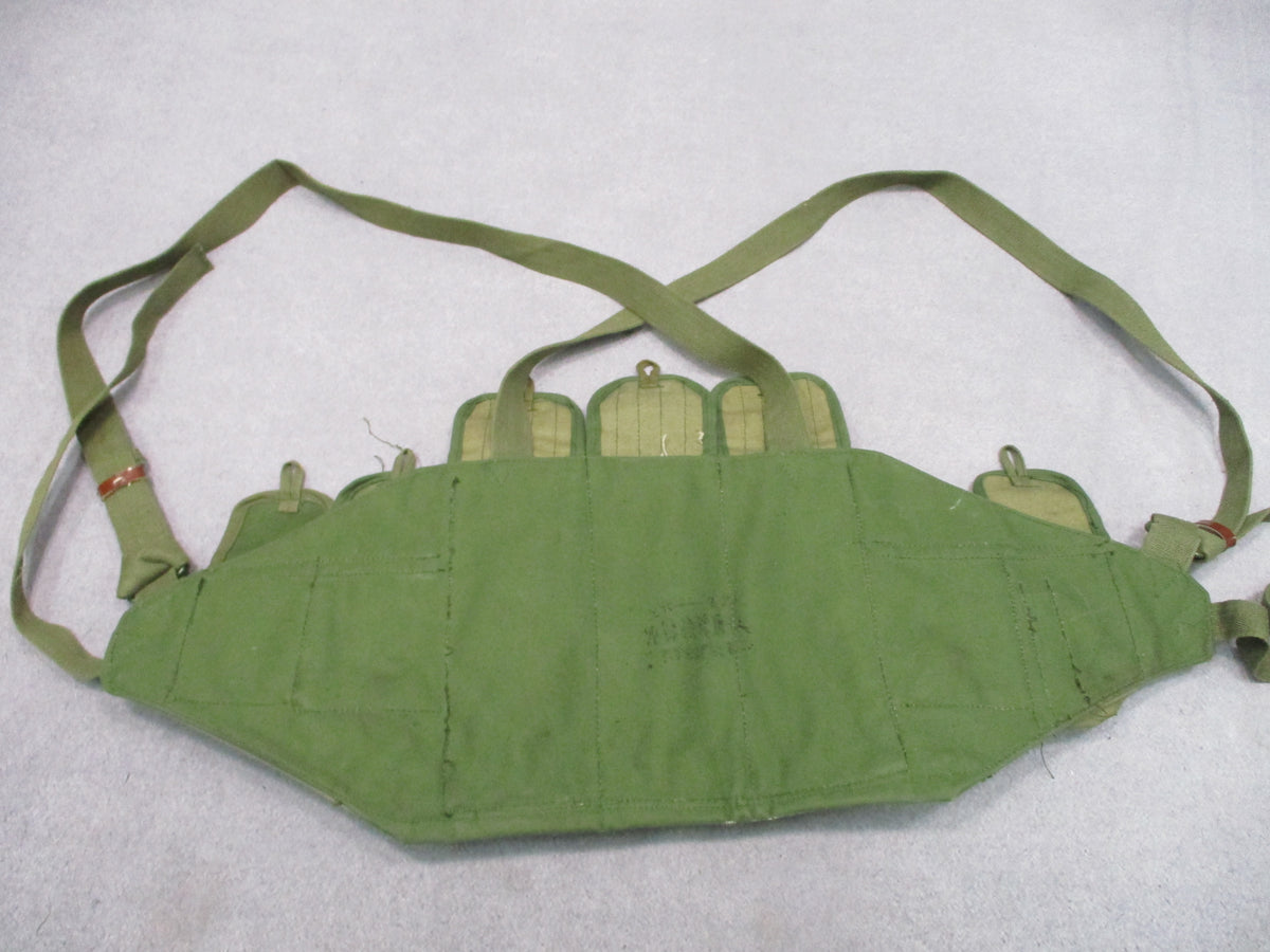 Original Chinese Type 56 Chest Rig OD Green 3 Cell Magazine Pouch Surplus