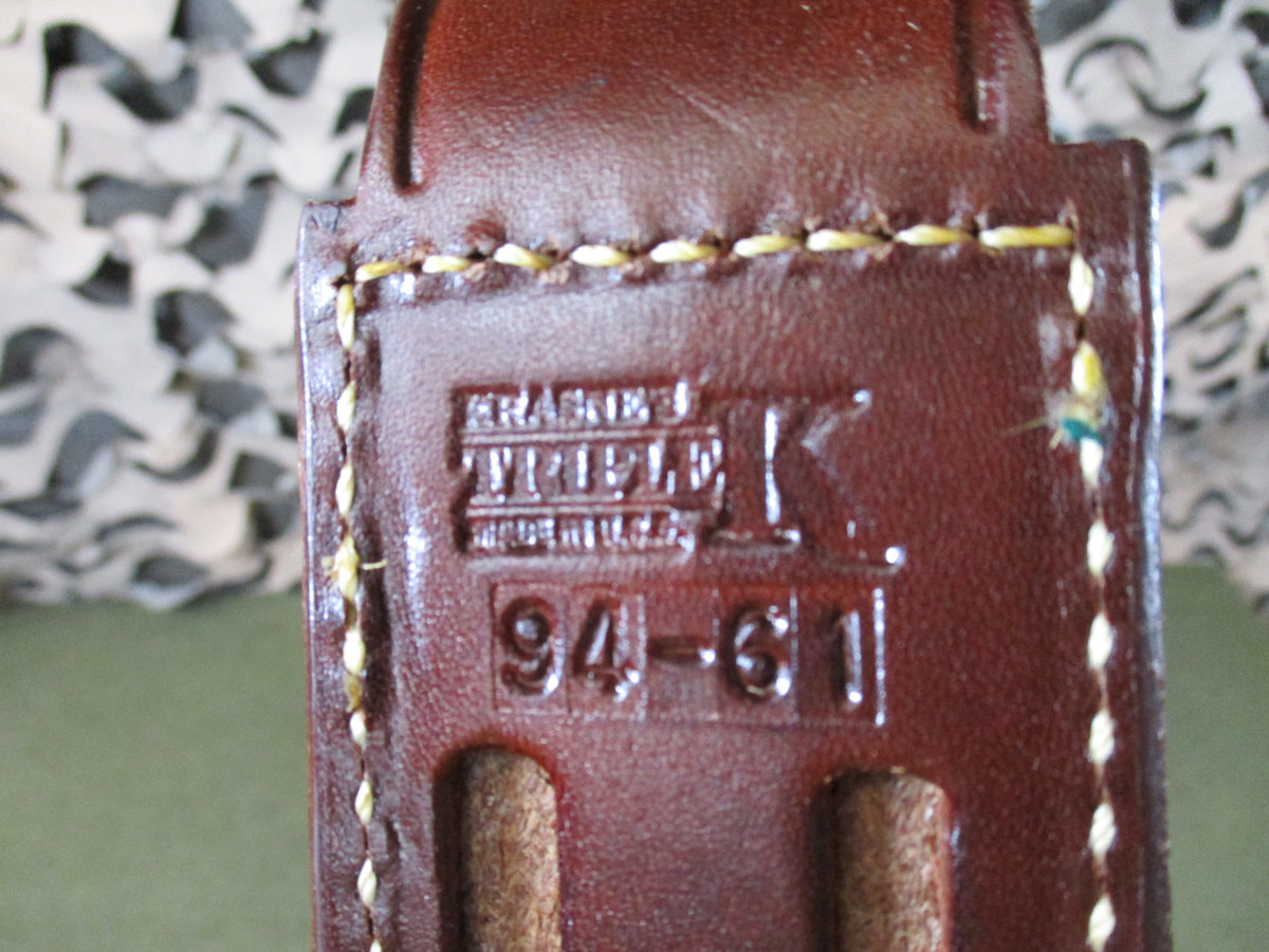Triple K 94-61 Double Stack .45 Magazine Pouch Walnut Leather Duty Gear NOS