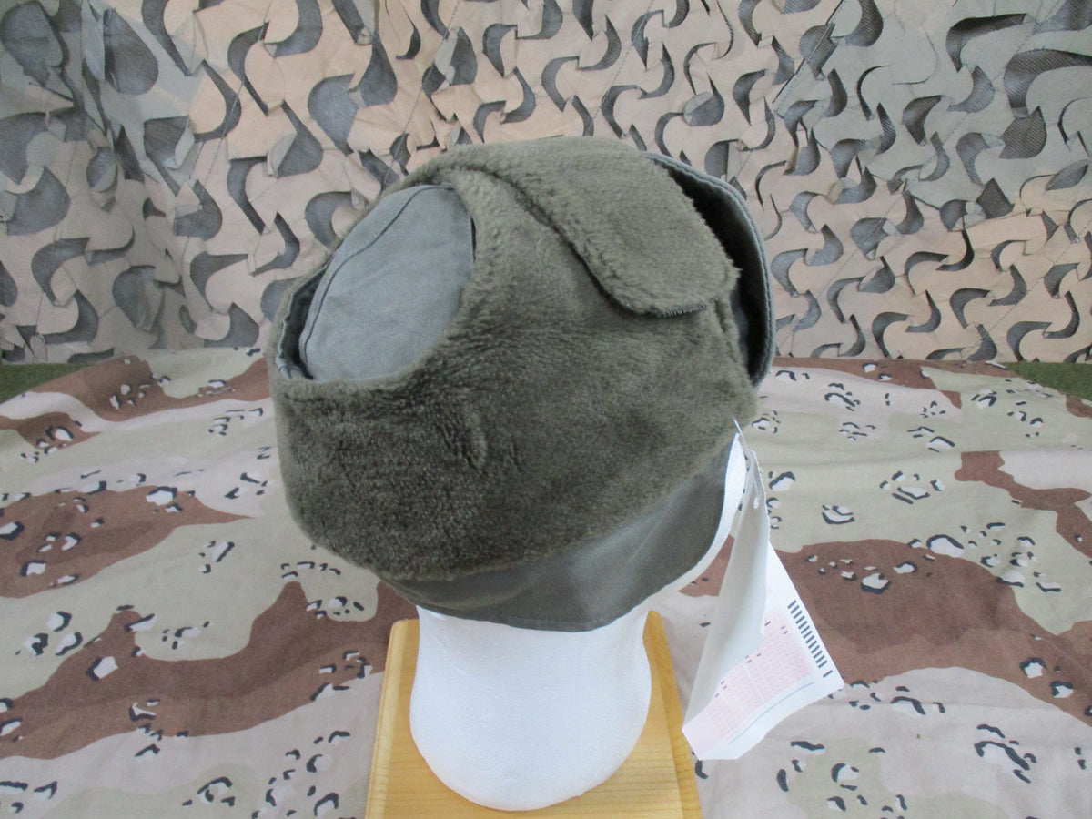 German Bundeswehr Winter Hat Size 57 Olive Green Ear Flap Cap Army Surplus