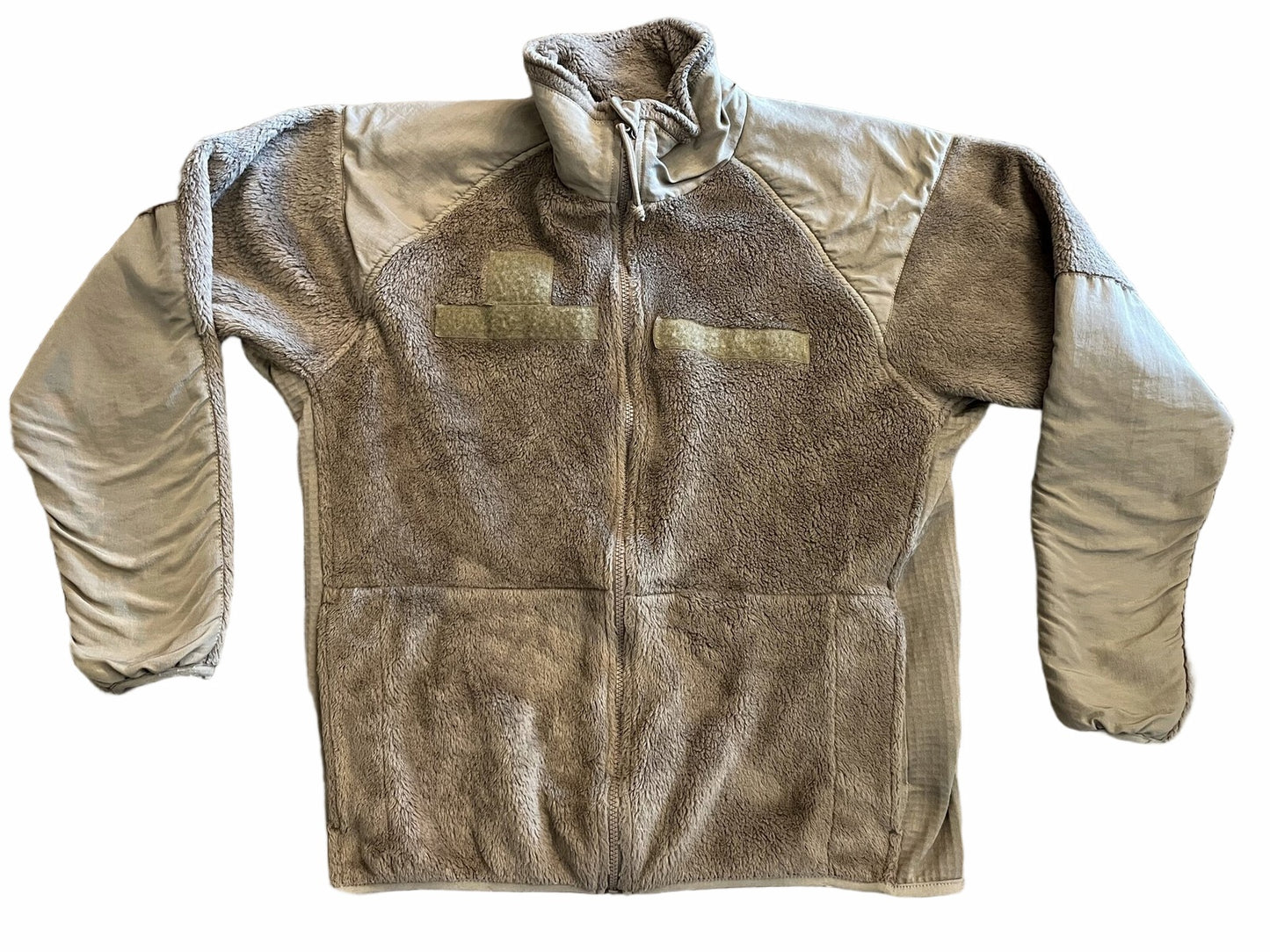 US Military Polartec Fleece Jacket Tan  Full Zip Men's Small Regular Made in USA