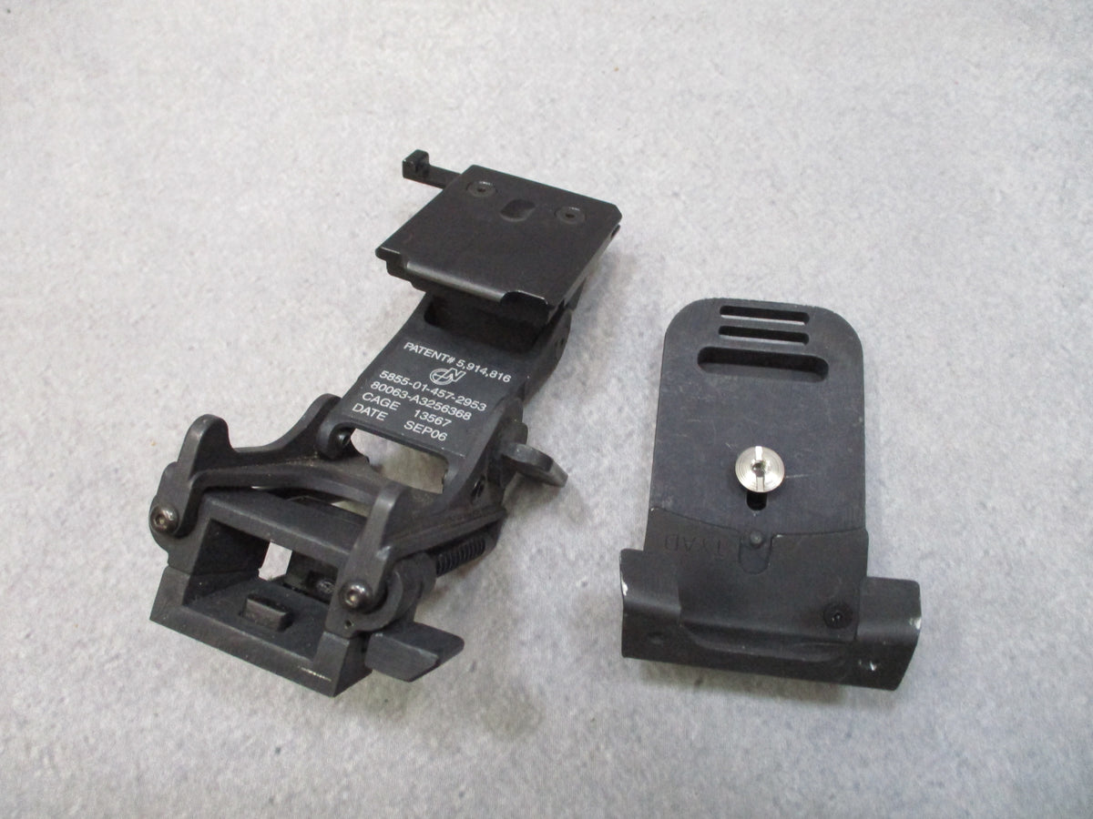 Norotos Rhino NVG Helmet Mount with 1-Hole ACH Base Plate Black USGI A3256368