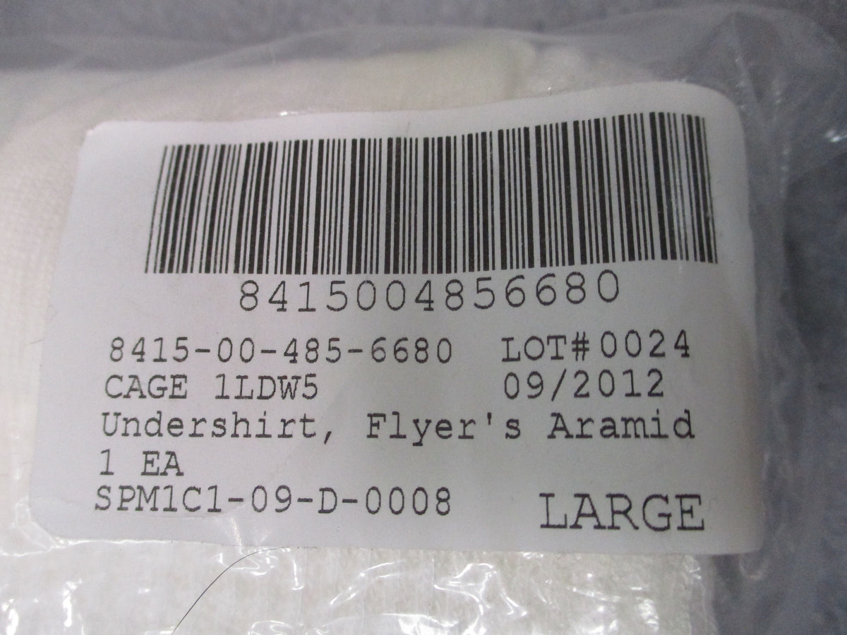USGI Flyer's Aramid Undershirt Large White Thermal NSN 8415-00-485-6680 NOS