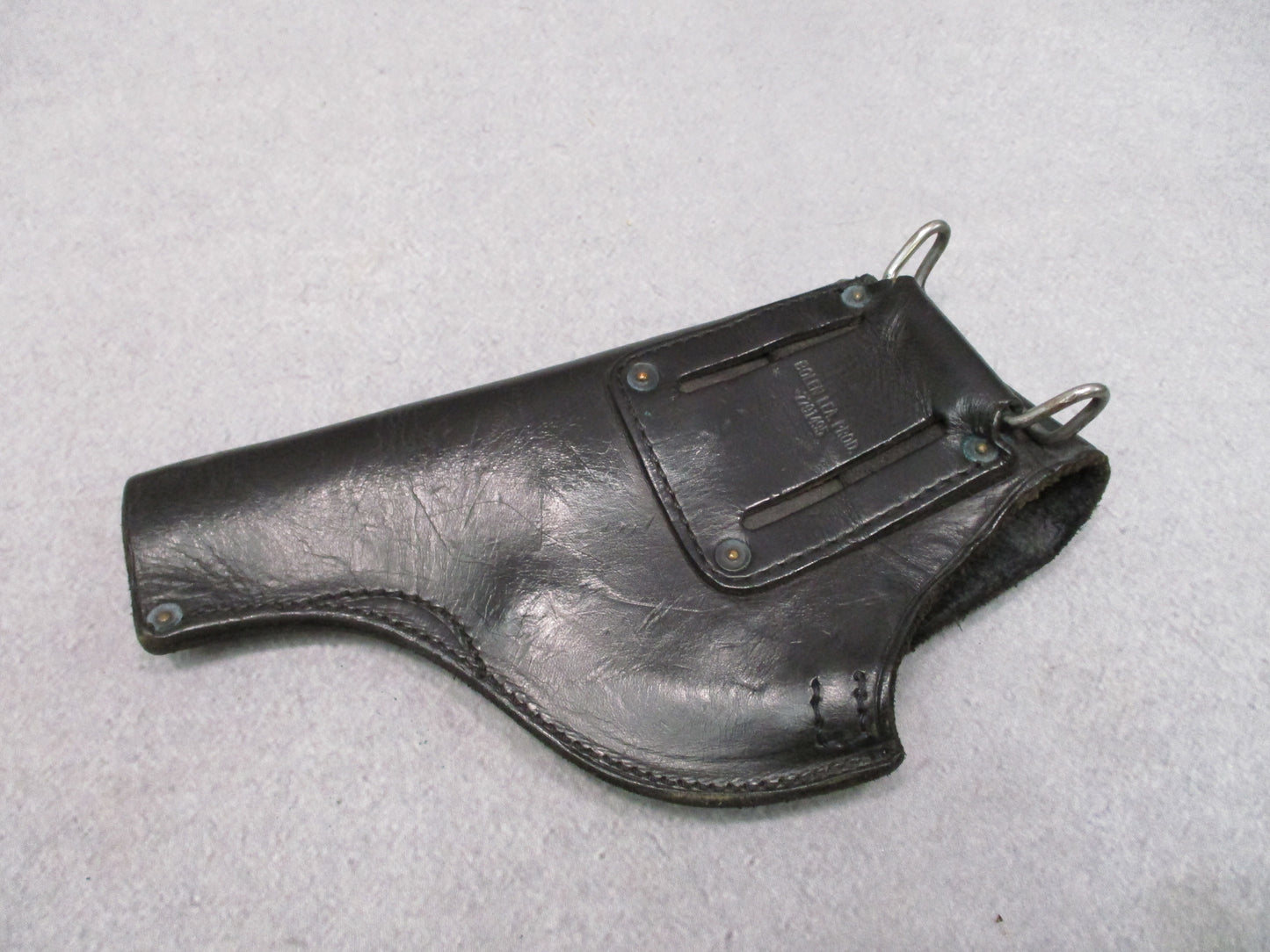 US Military Black Leather .38 Revolver Flap Holster 4 Inch Barrel USGI MP Vietna