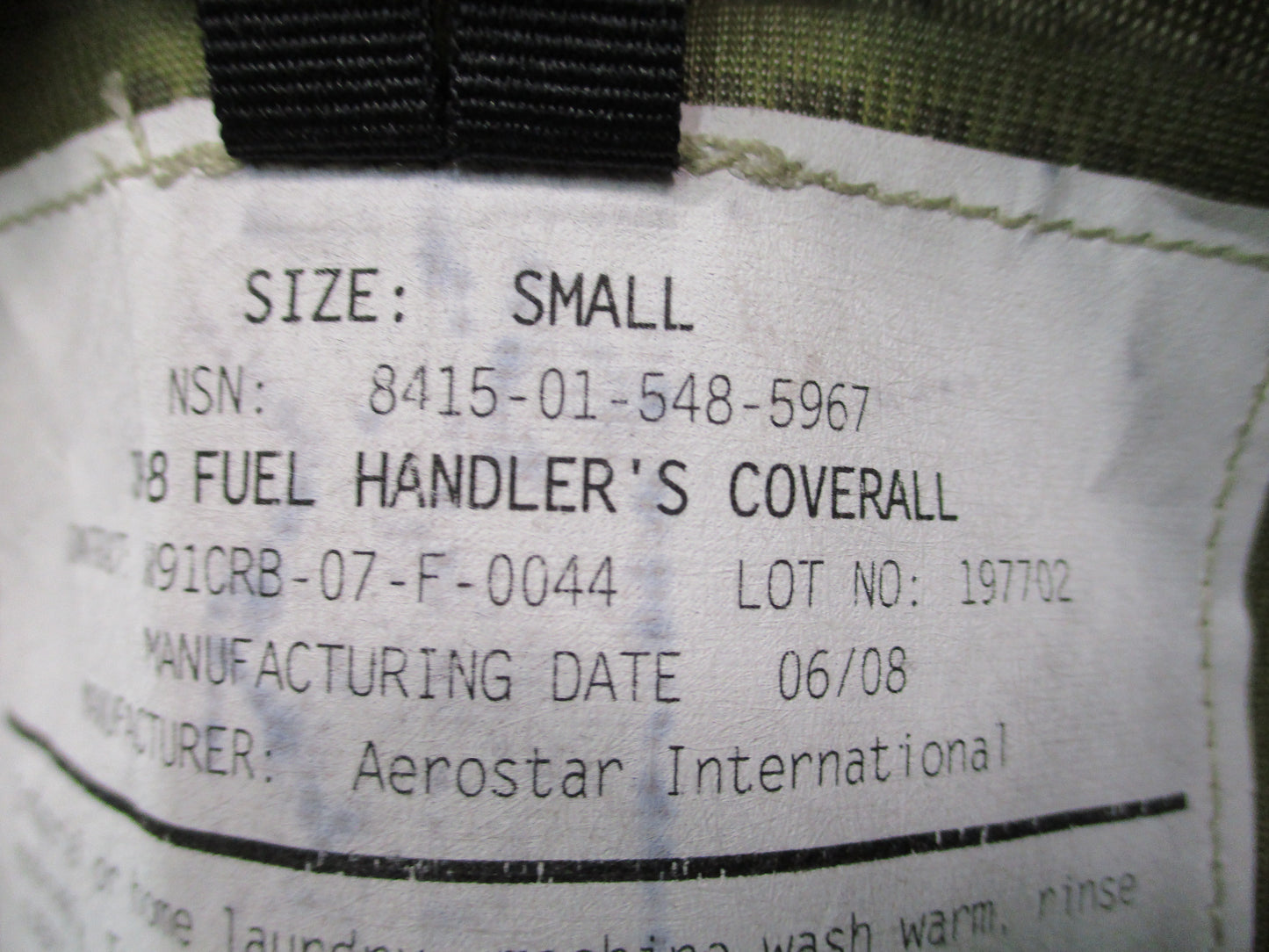 USGI JP-8 Fuel Handler Coverall Gore-Tex Military Suit Aerostar Size S-XL