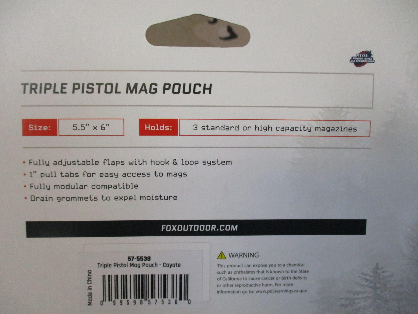 Fox Tactical Triple Pistol Mag Pouch – Coyote – MOLLE – New With Tags – NTOA Rec