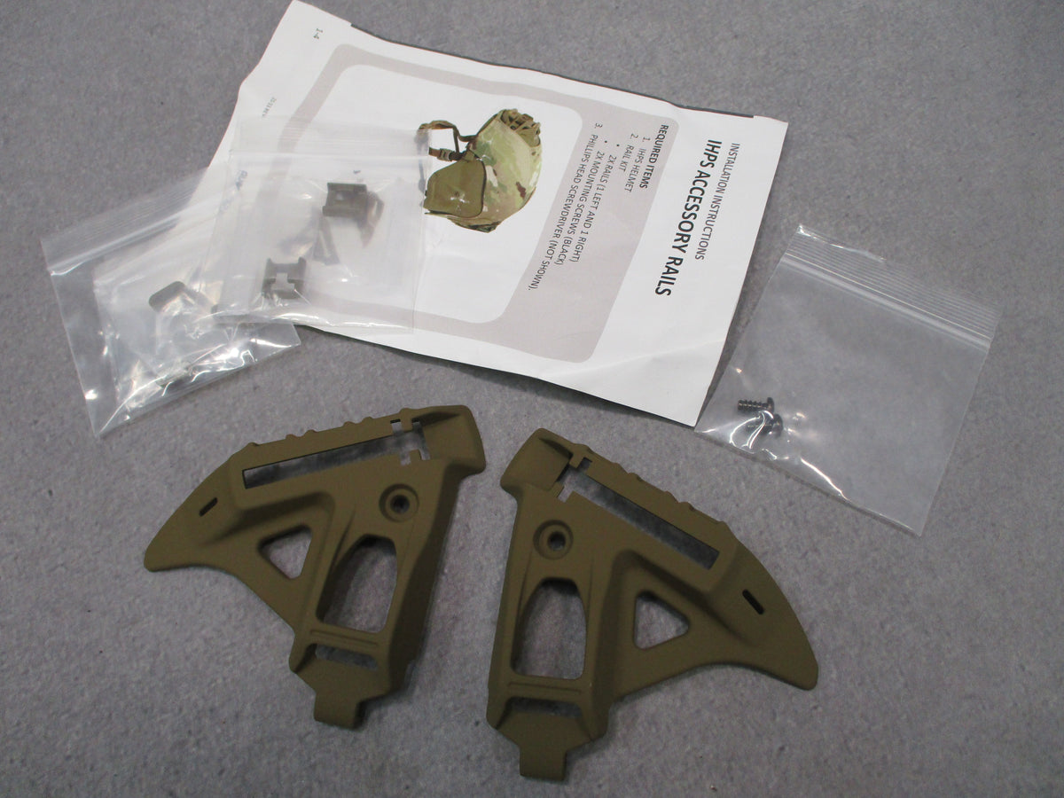 IHPS Helmet Accessory Rail Kit Coyote Brown Left Right Rails Spacers Screws