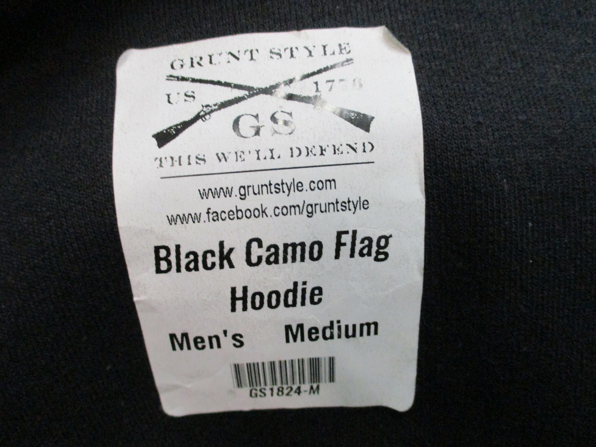 Grunt Style GS1824 Black Camo Flag Men's Hoodie Pullover Sweatshirt New NOS