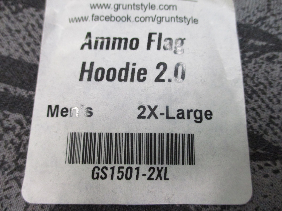 Grunt Style Ammo Flag Hoodie 2.0 Gray Men's Pullover Sweatshirt GS1501