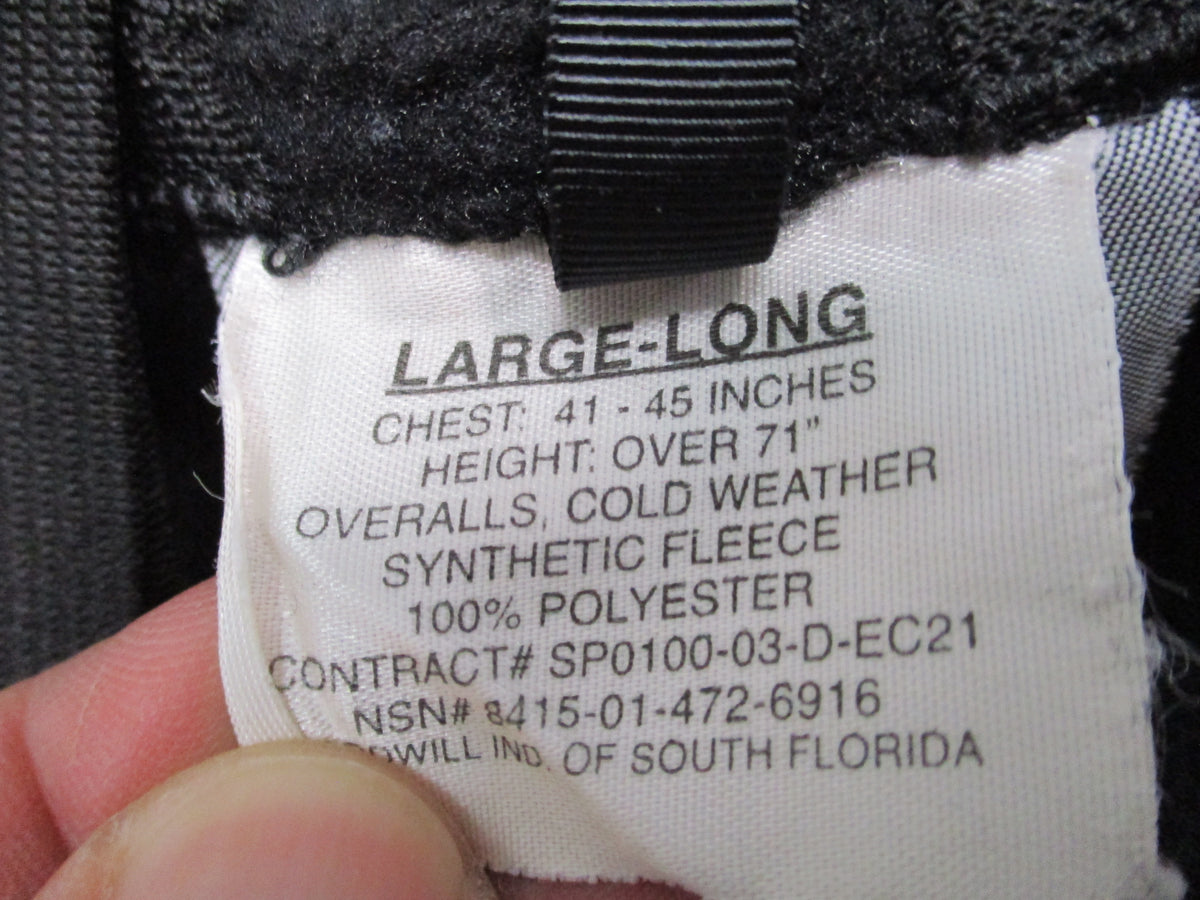 USGI Polartec Cold Weather Fleece Bib Overalls ECWCS Black Military Pants