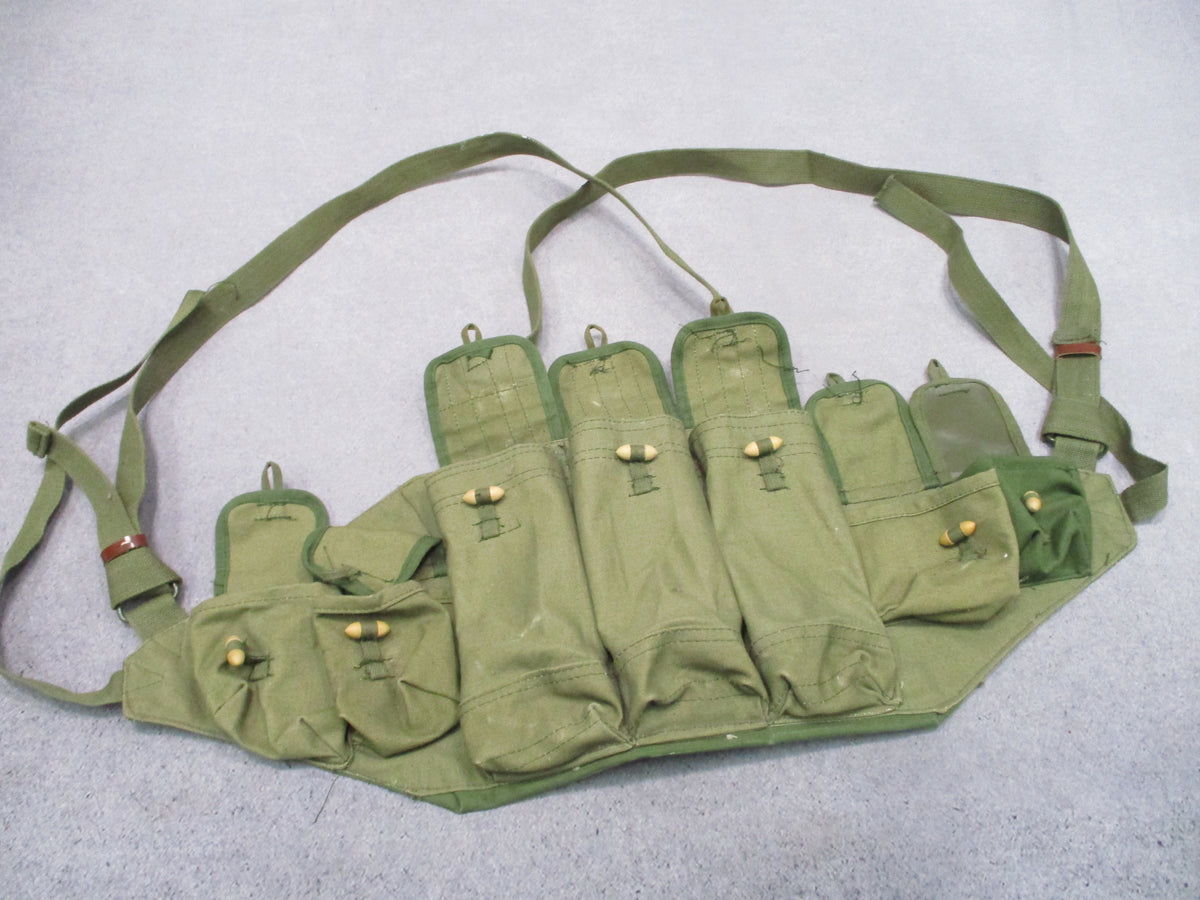 Original Chinese Type 56 Chest Rig OD Green 3 Cell Magazine Pouch Surplus
