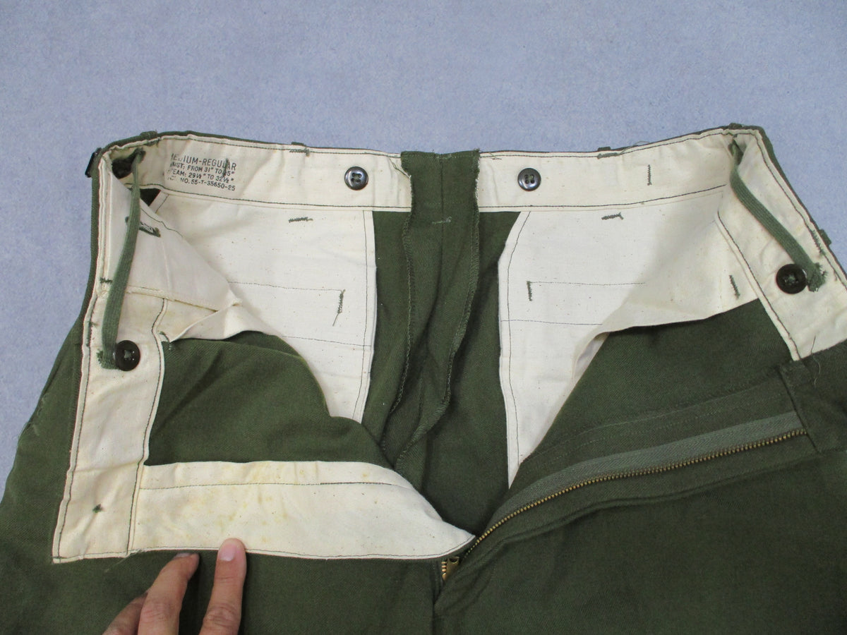 Vintage USGI M-1951 Wool Field Trousers Medium Regular OD Green Pants NOS