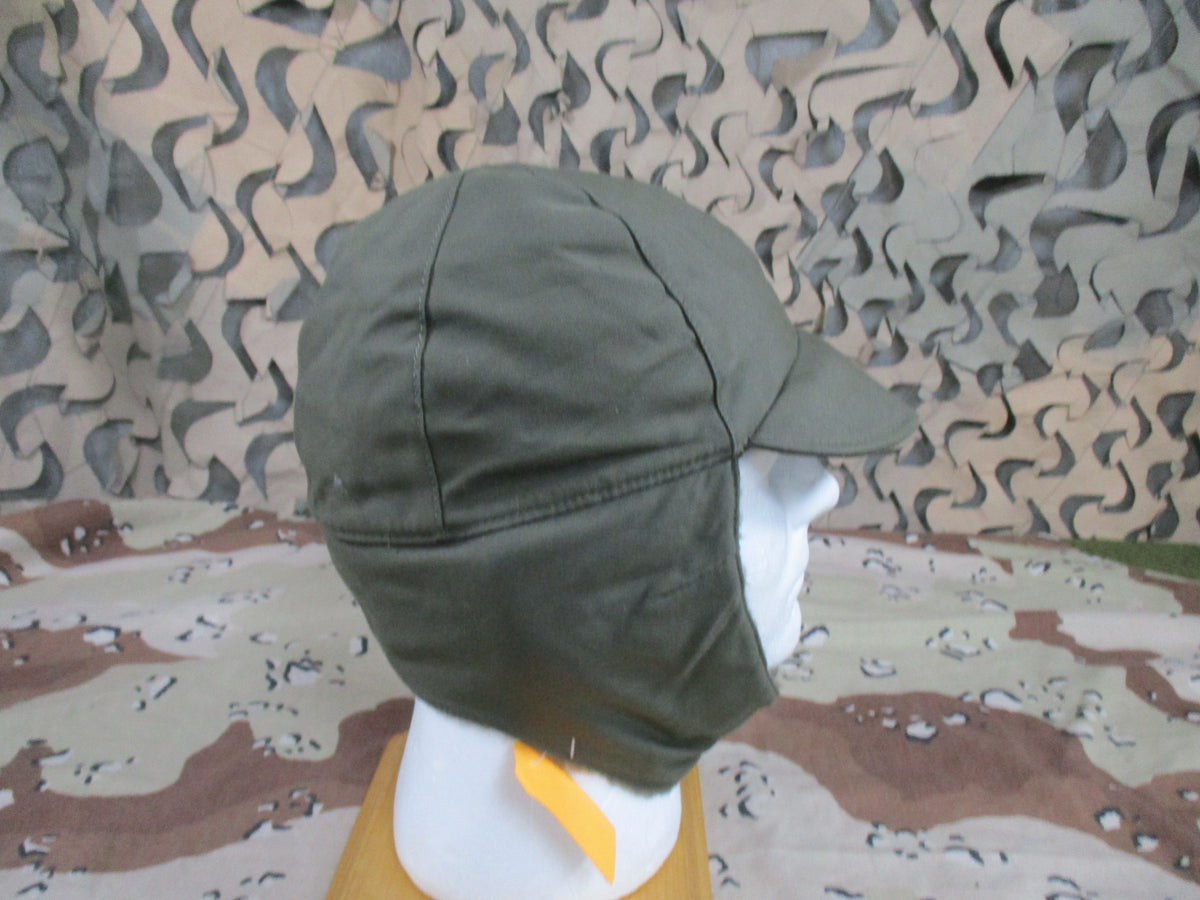 German Bundeswehr Winter Hat Size 55 Olive Green Ear Flap Cap Army Surplus