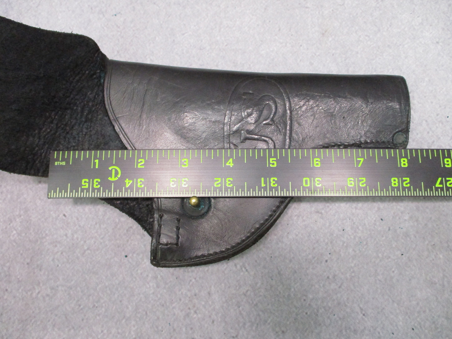 US Military Black Leather .38 Revolver Flap Holster 4 Inch Barrel USGI MP Vietna