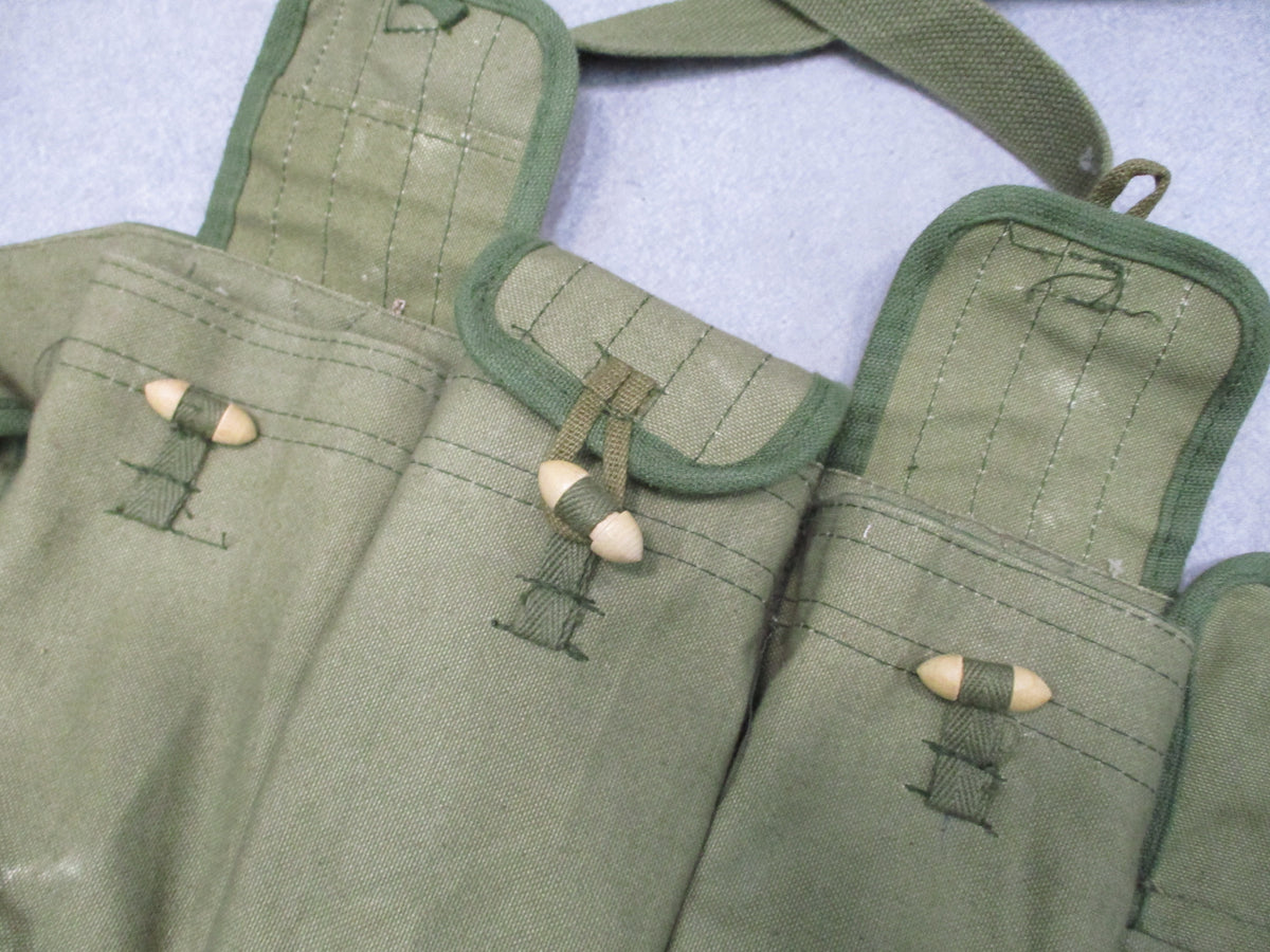 Original Chinese Type 56 Chest Rig OD Green 3 Cell Magazine Pouch Surplus
