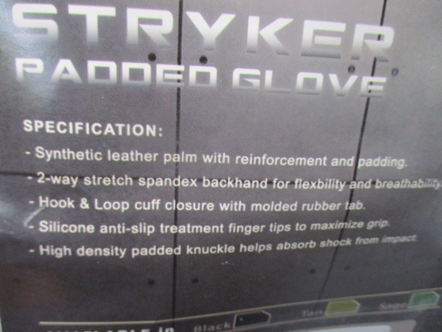 Military Condor Stryker HK226 Padded Tactical Gloves Coyote Sizes 8-11 NOS