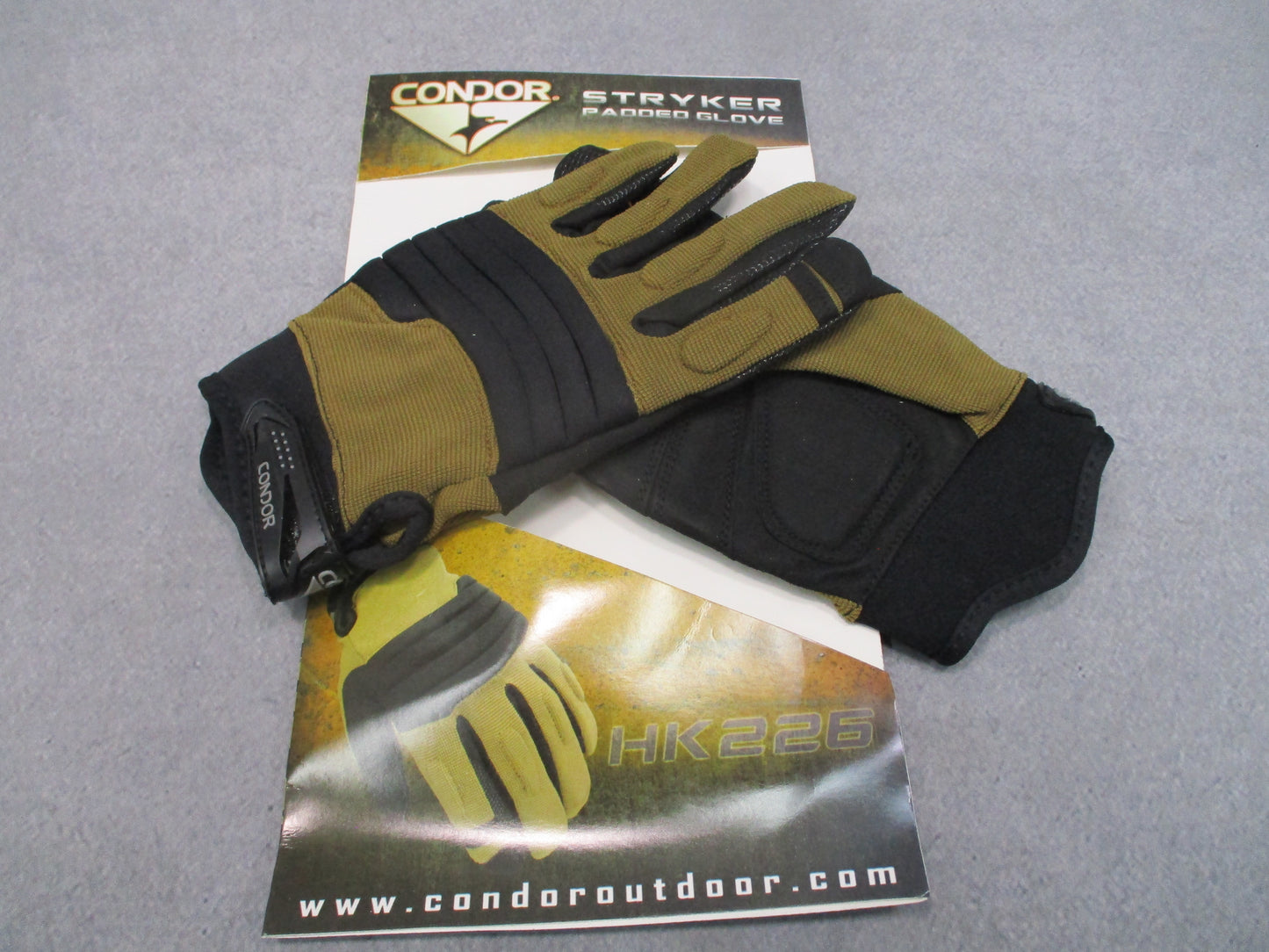 Military Condor Stryker HK226 Padded Tactical Gloves Coyote Sizes 8-11 NOS