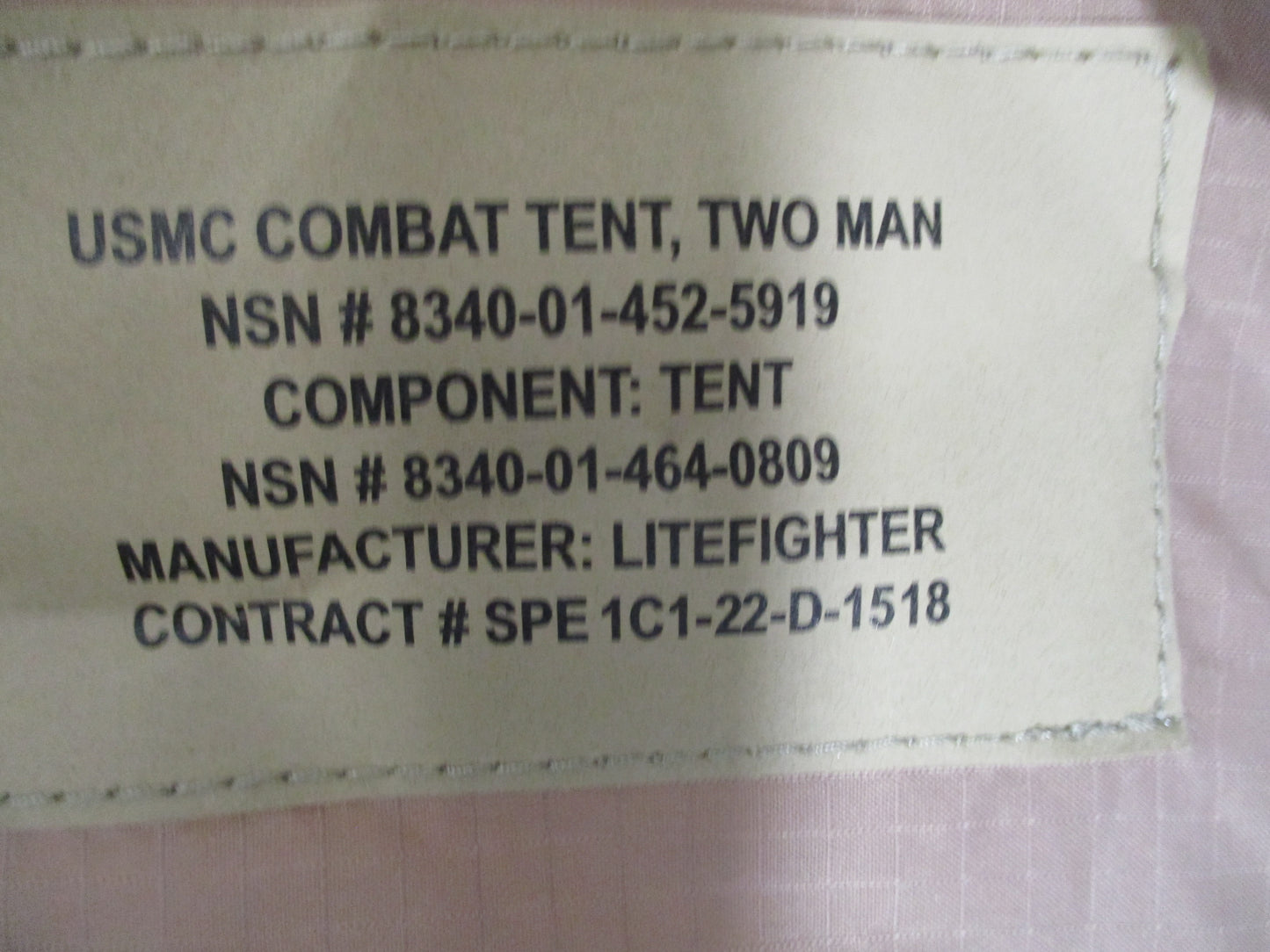 USMC LiteFighter 2 Man Combat Tent Woodland Tan Complete NSN 8340-01-452-5919