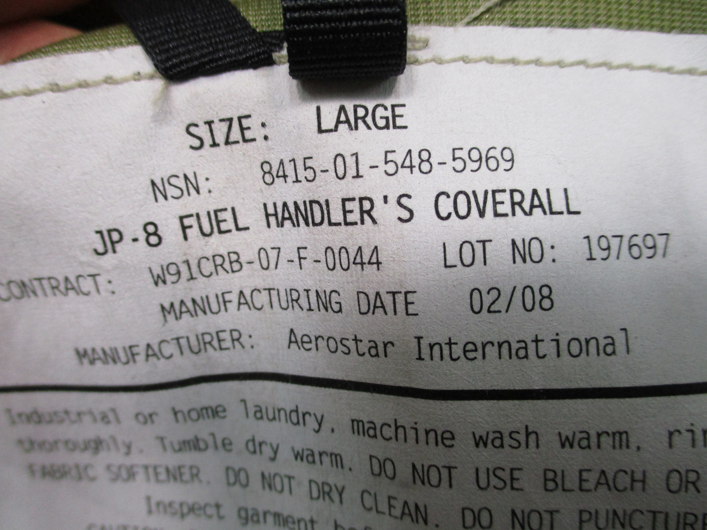 USGI JP-8 Fuel Handler Coverall Gore-Tex Military Suit Aerostar Size S-XL