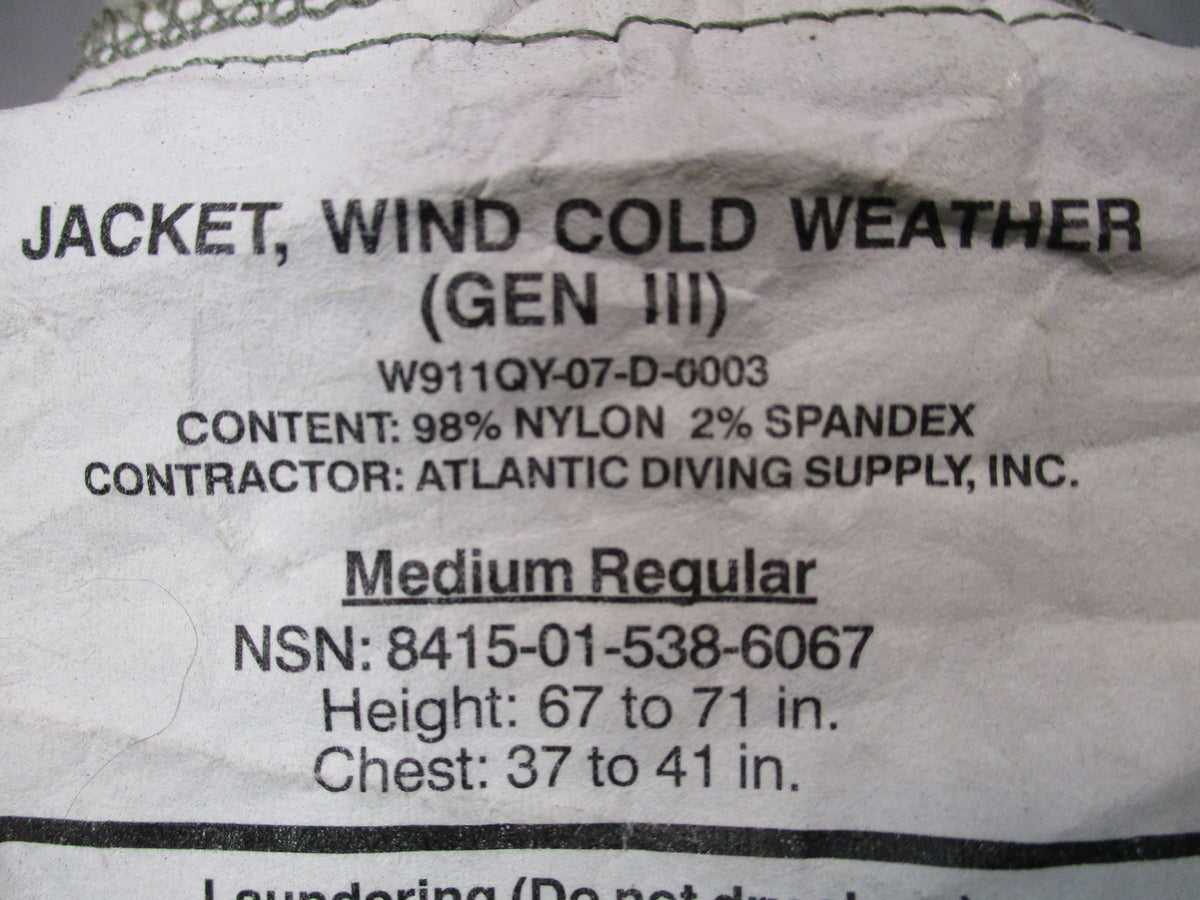 USGI ECWCS Gen III Level 4 Wind Jacket UCP ACU Medium Regular Military Excellent - Centex Military Gear